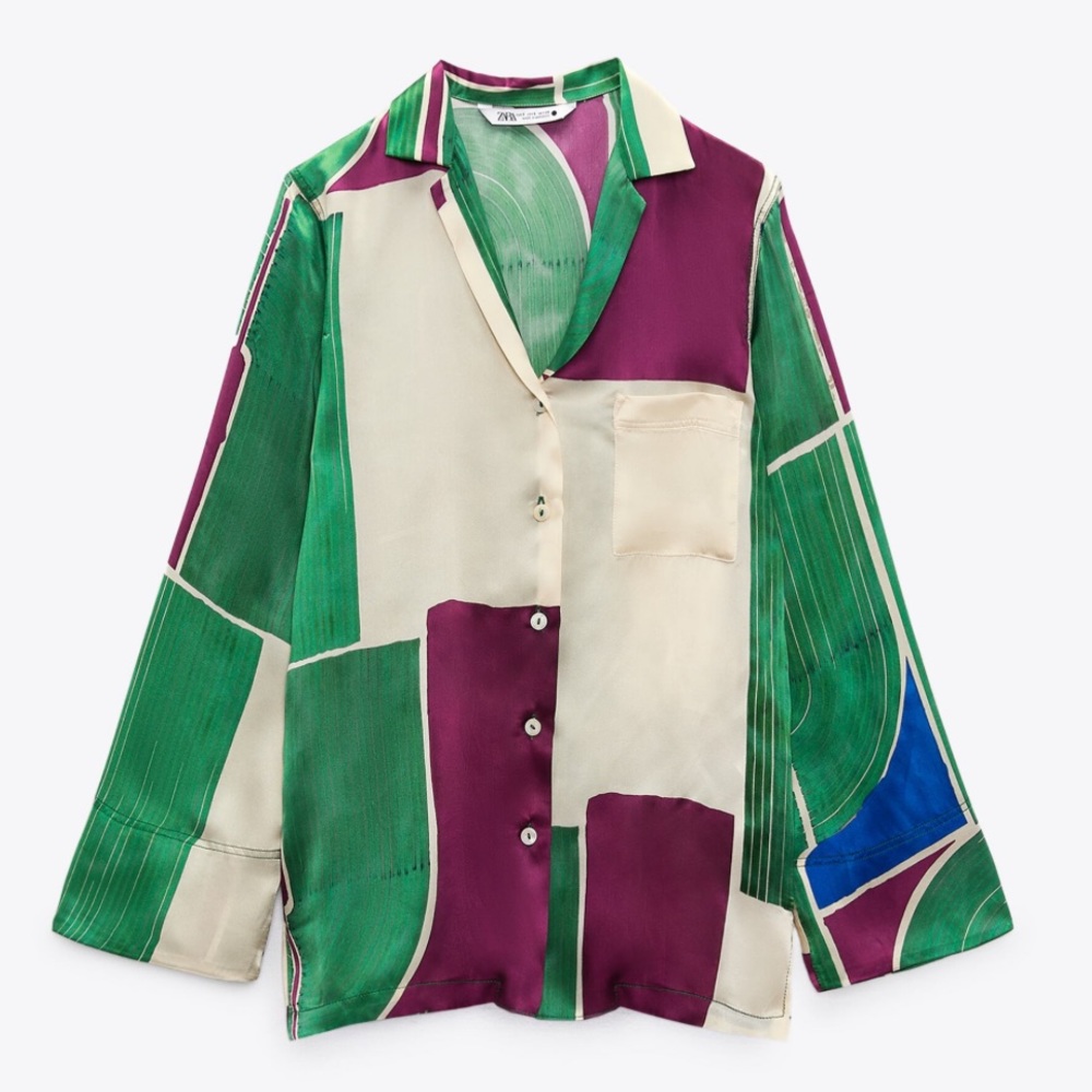 ZARA 100% SILK PRINTED SHIRT - LIMITED EDITION - Picture 8 of 11